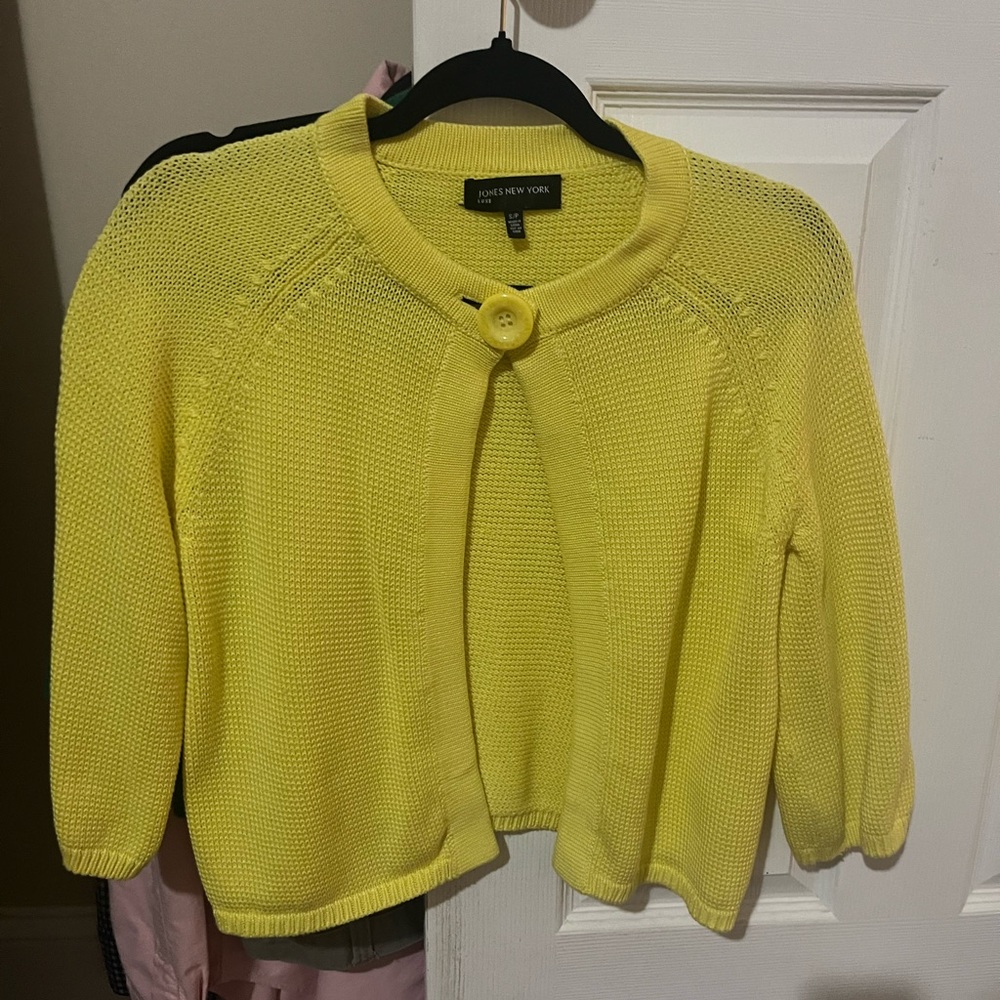 Jones New York Women's Vibrant Yellow Cardigan